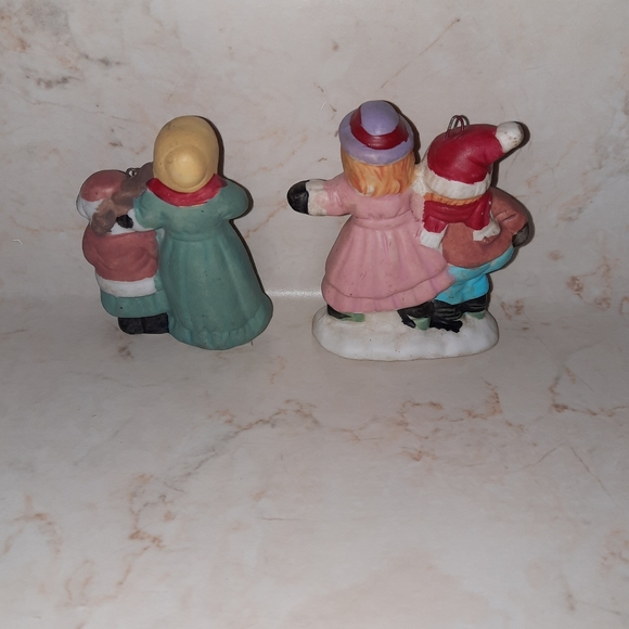 Vintage Ceramic Christmas Tree Ornaments Village People - Picture 2 of 6
